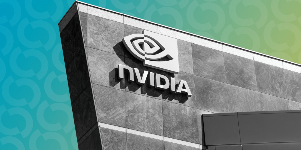 A stock chart showing an upward trend for Nvidia's revenue but a downward trend for its stock price, with a Bank of America analyst report graphic overlaid.