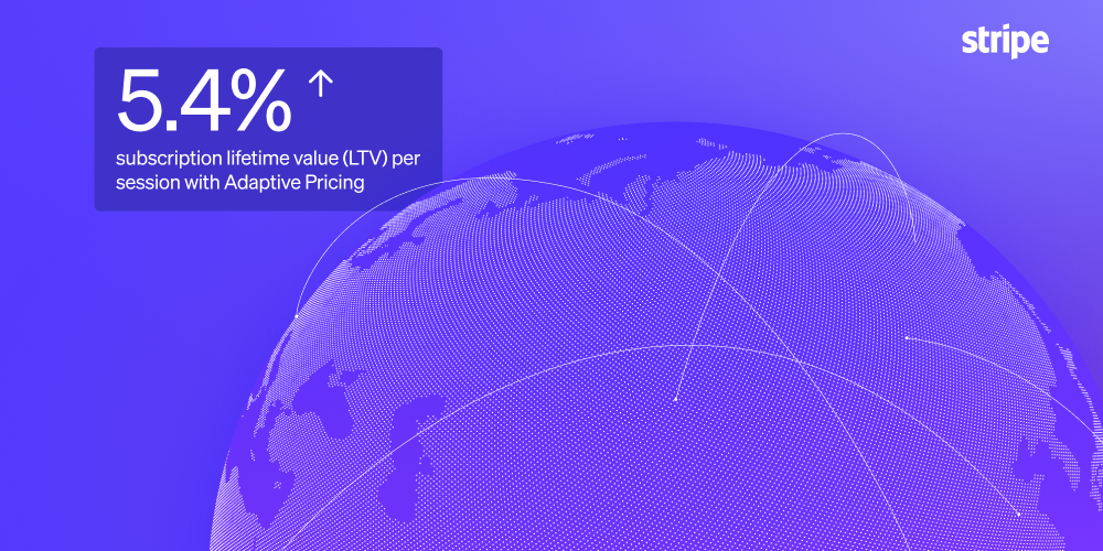 A graphic showing a world map with currency symbols and arrows indicating global transactions, overlaid with a simplified checkout interface.