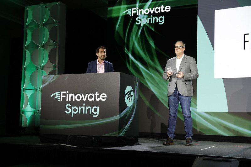 A screenshot of the FinovateSpring 2026 demo page, showing multiple video thumbnails.