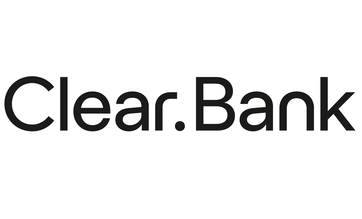 ClearBank logo with MiCA license badge and stablecoin icons like USDC and EURC