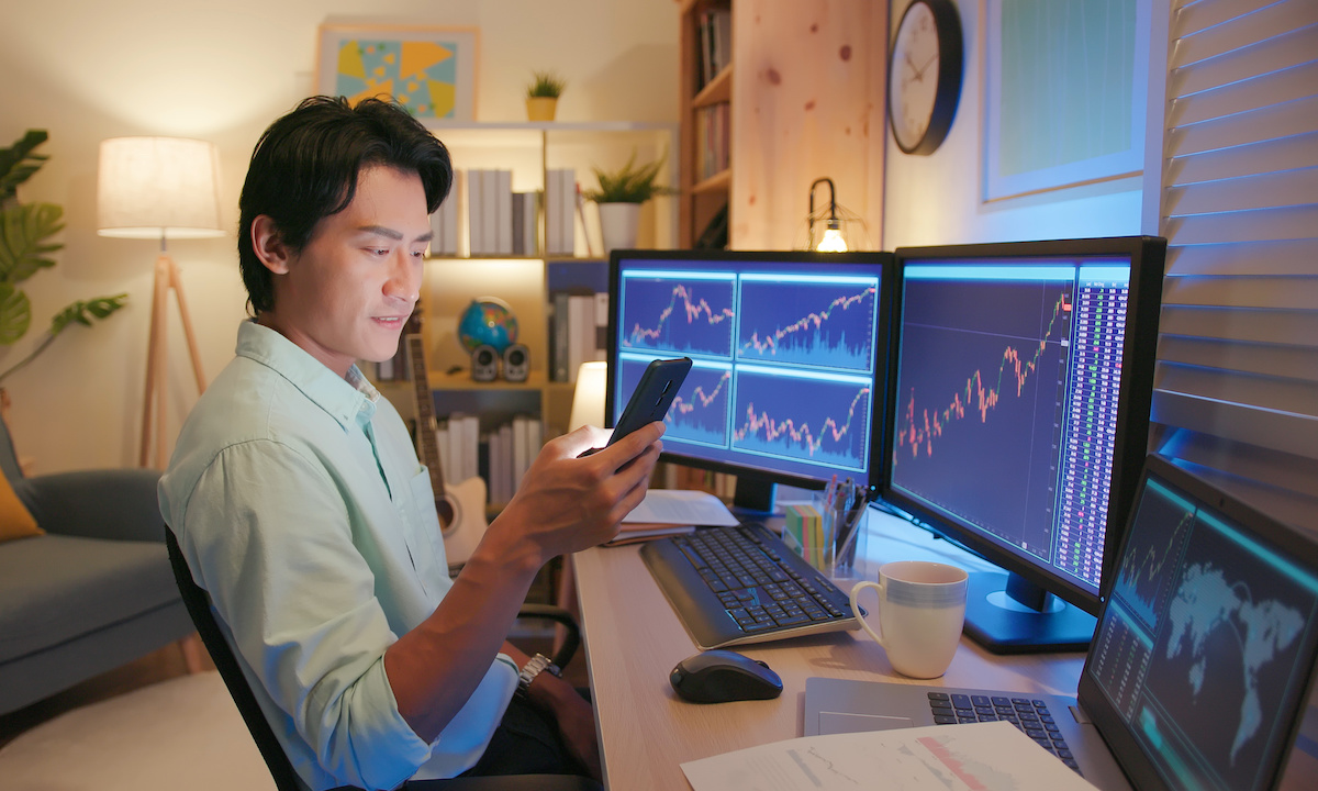 Abstract representation of artificial intelligence connecting to financial trading charts, with a subtle nod to cryptocurrency symbols.