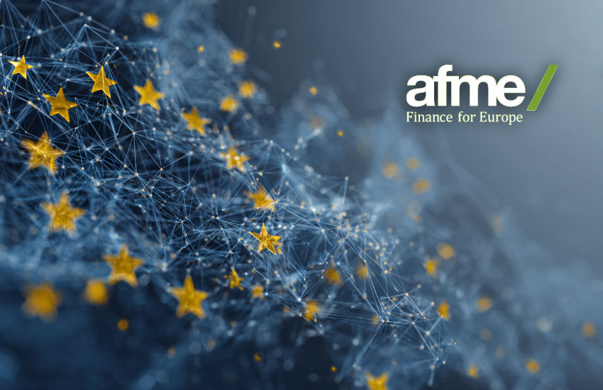 A graphic representing distributed ledger technology with financial market elements.