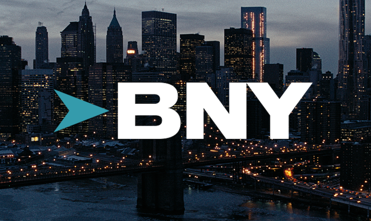 Robinhood app on phone next to BNY logo and Trump Accounts government deposit graphic