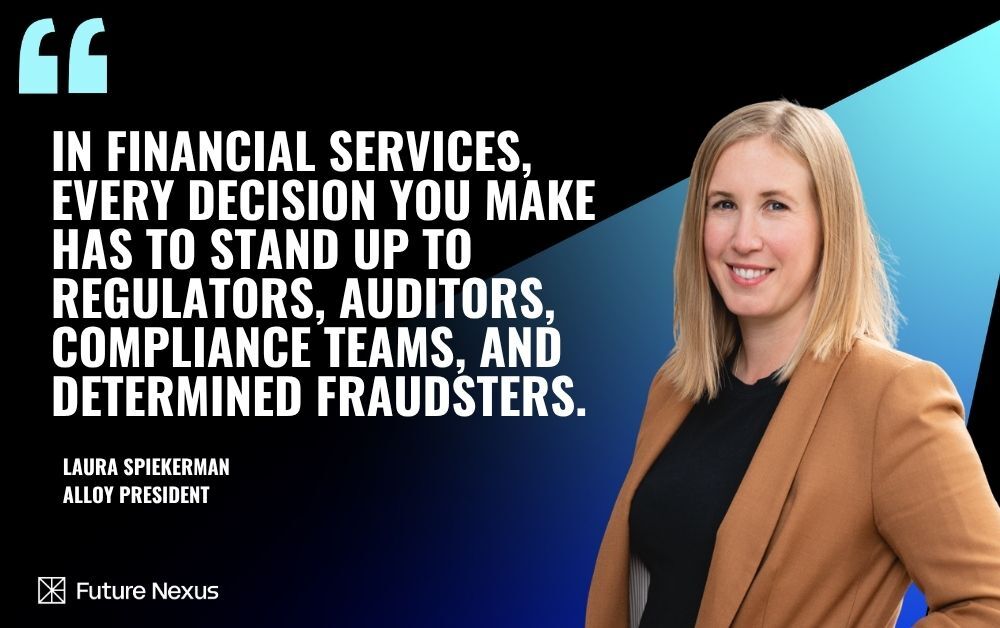 Laura Spiekerman discussing agentic AI and identity risk at fintech conference