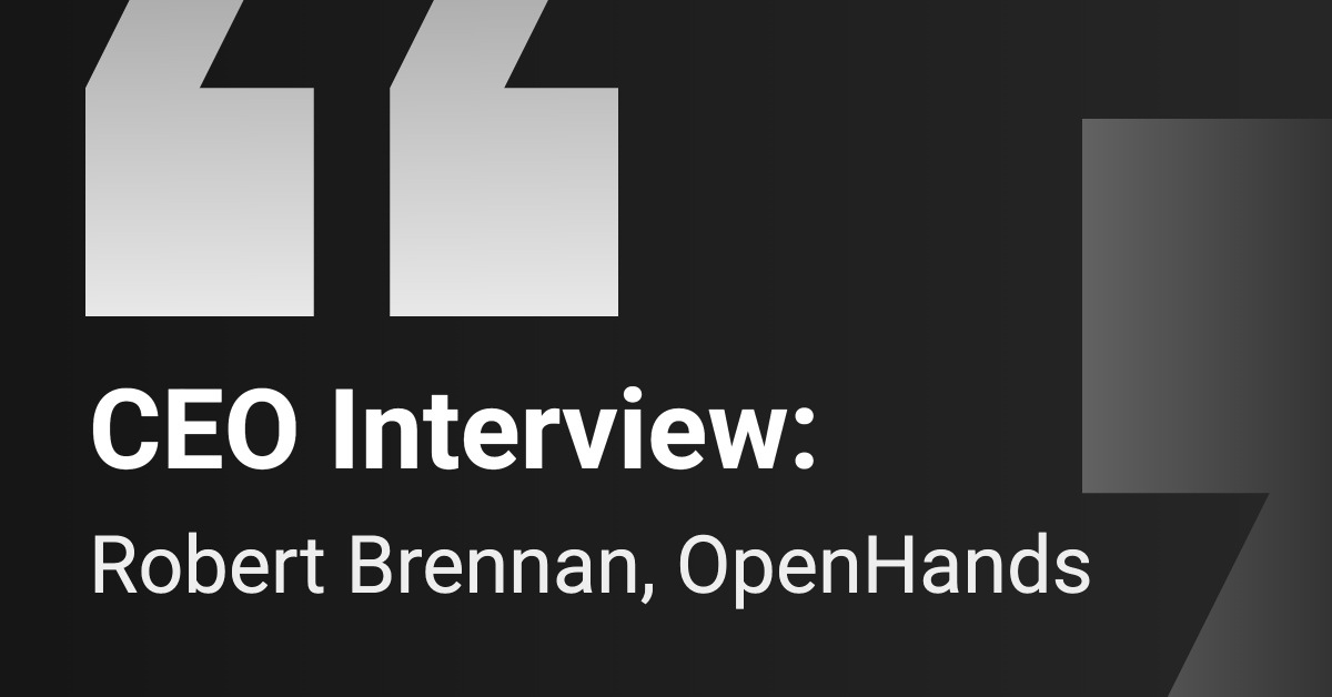 OpenHands CEO Robert Brennan discussing AI-driven development platform