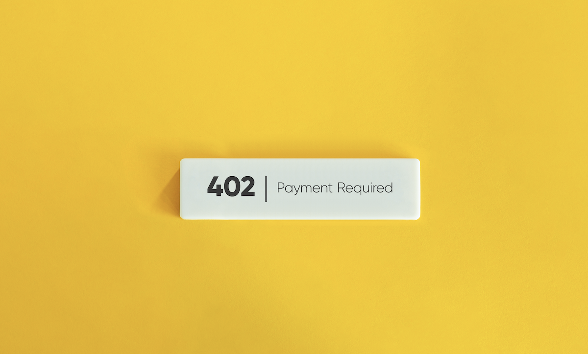 Server infrastructure with payment protocol code displayed on monitors