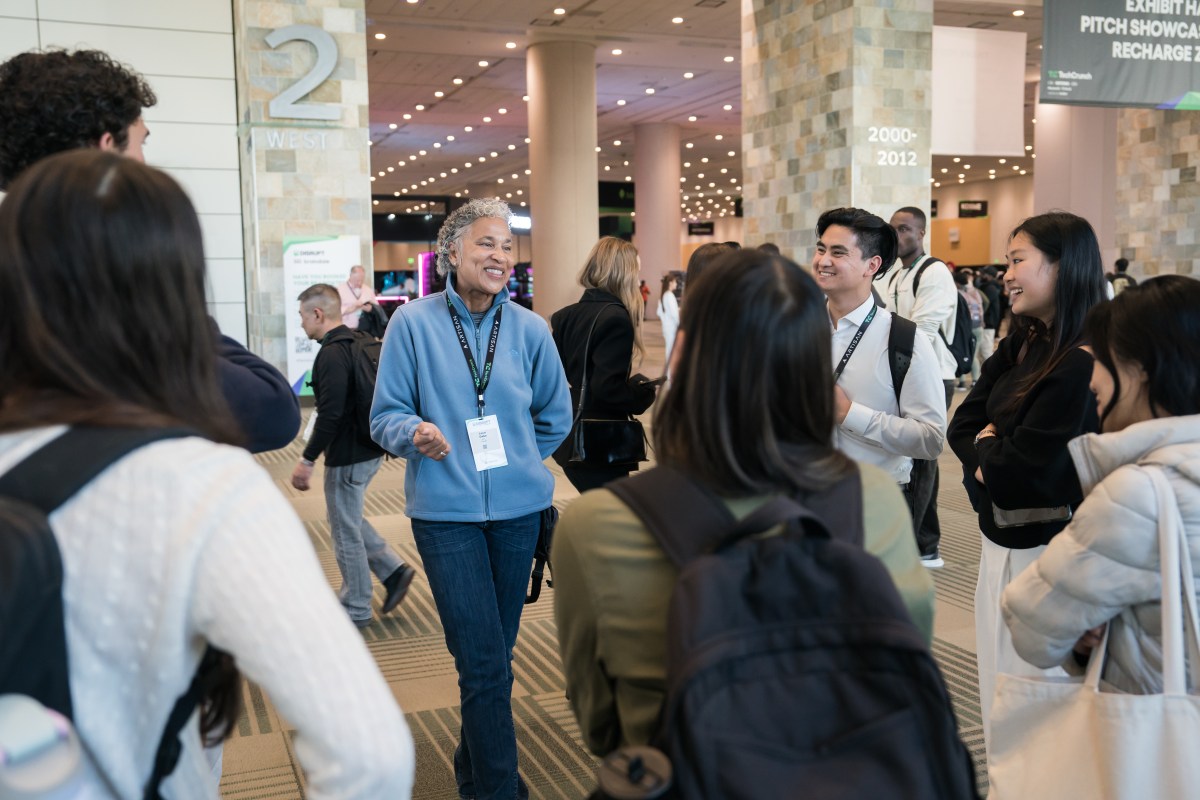 TechCrunch Disrupt 2025 Day 3 stage with AI speakers and Startup Battlefield crowd at Moscone West