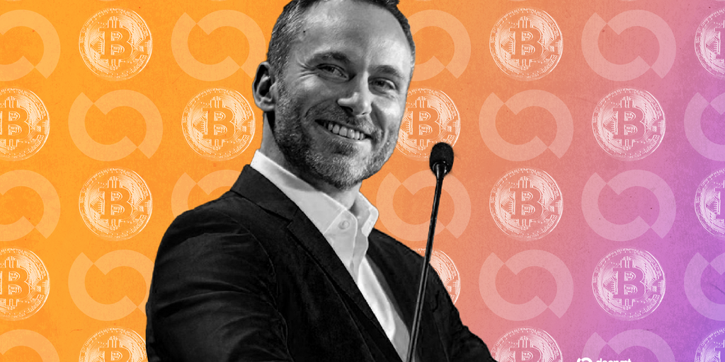 Tether logo adjacent to a Bitcoin logo, with SoftBank logo partially faded in the background.