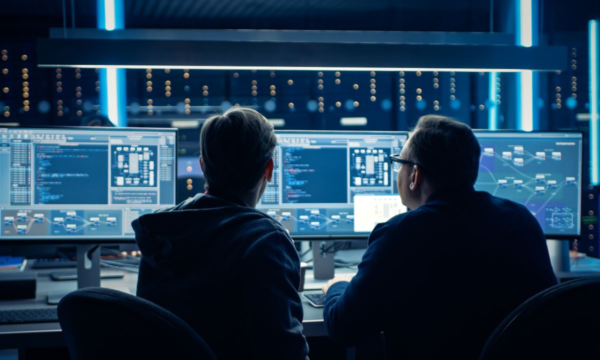 Abstract representation of interconnected digital nodes forming a cloud structure, with glowing AI elements signifying intelligent processing.