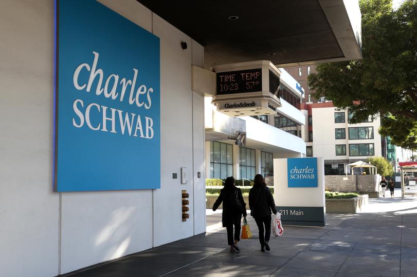 Charles Schwab headquarters building exterior representing institutional entry into cryptocurrency trading